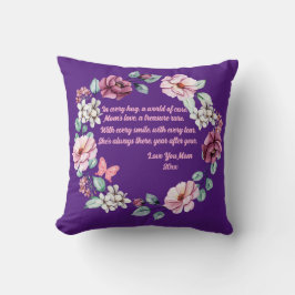 Blommor och en Dikt för Mamma Personlig Kudde