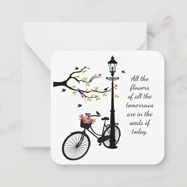 Blommor och fågelskydd anteckningskort (Framsida)