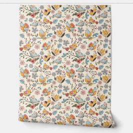 Blommor och fåglar i Boho stil