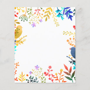 Blommor och fåglar ram för scrapbook bakgrundspapp