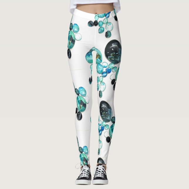 Blommor och färg av havsglas leggings (Framsida)