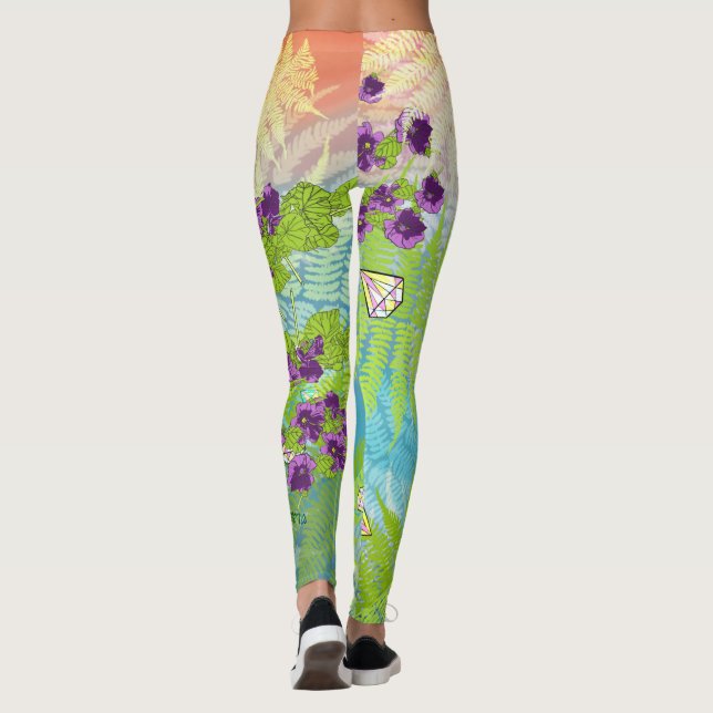 Blommor och Ferns Leggings (Baksida)