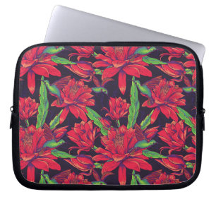 Blommor och fjädrande fåglar laptop fodral