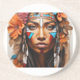 Blommor och fjädrar från den inhemska kvinnan underlägg