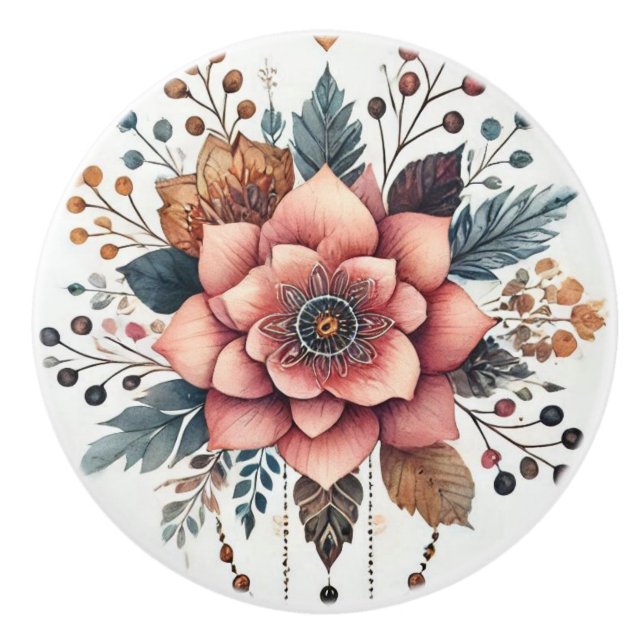 Blommor och fjädrar knopp (Framsidan)