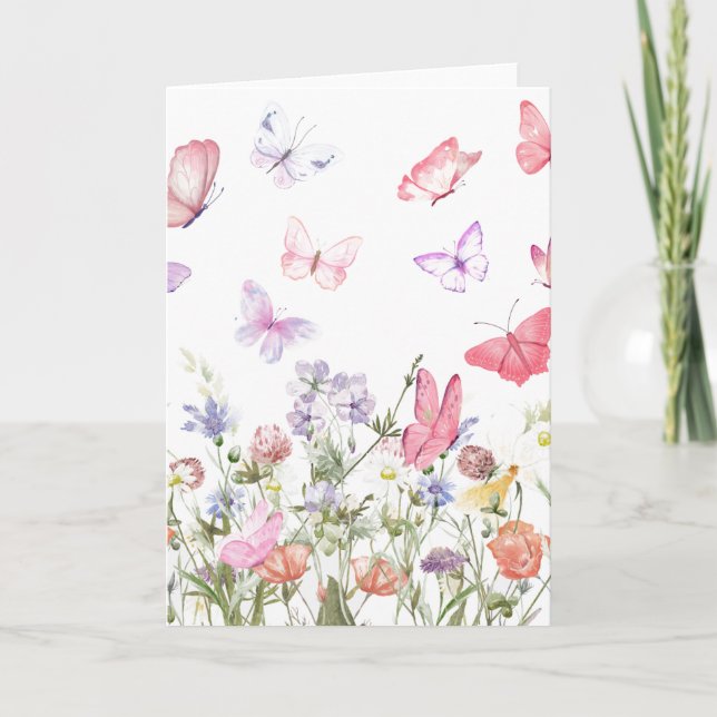 Blommor och fjäll av blandad Vild (tomma) Kort (Framsida)