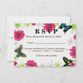 Blommor och fjäll i Mosaic OSA Menu Inbjudningar