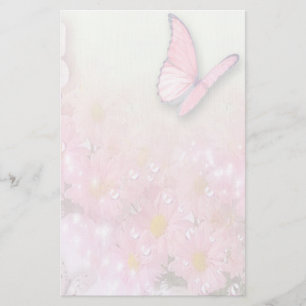 Blommor och fjäril brevpapper