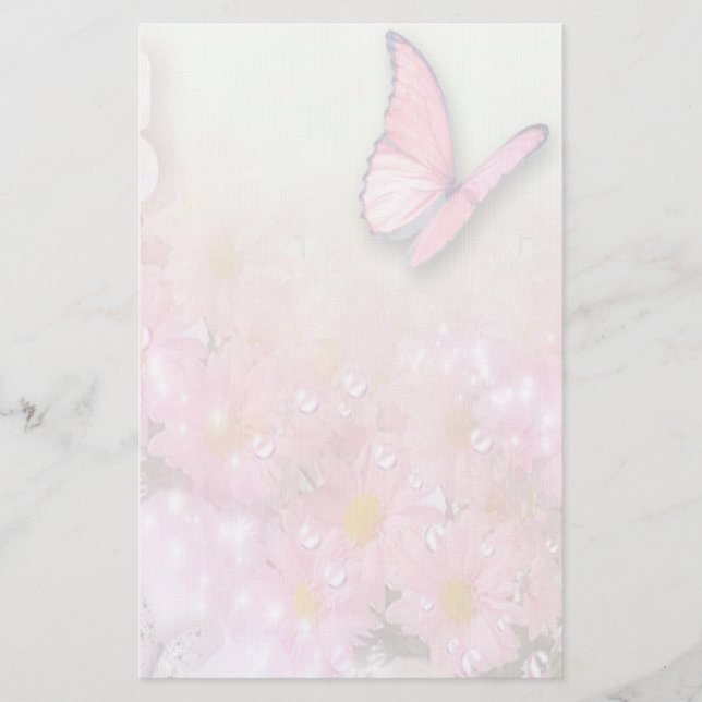 Blommor och fjäril brevpapper (Framsida)