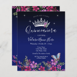 Blommor och fjäril Quinceanera