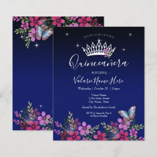 Blommor och fjäril Quinceanera