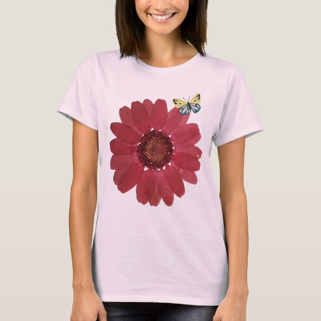 Blommor och fjäril t shirt (Framsida)
