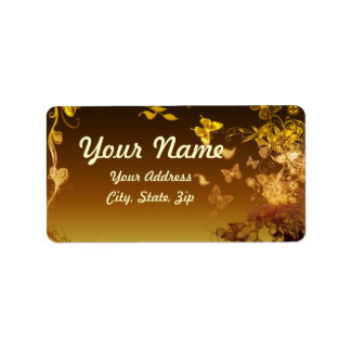 Blommor och fjärilar adressetikett