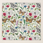 Blommor och fjärilar av vild sjal<br><div class="desc">Handmålad samling av olika fjärilar och vilder.</div>