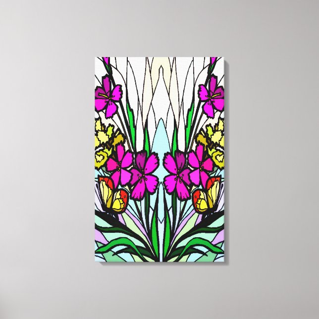 Blommor och fjärilar canvastryck (Framsida)
