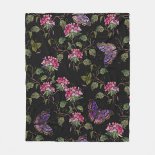 Blommor och fjärilar från broderier, otäck fleecefilt