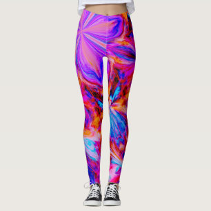 Blommor och fjärilar i Abstrakt Leggings