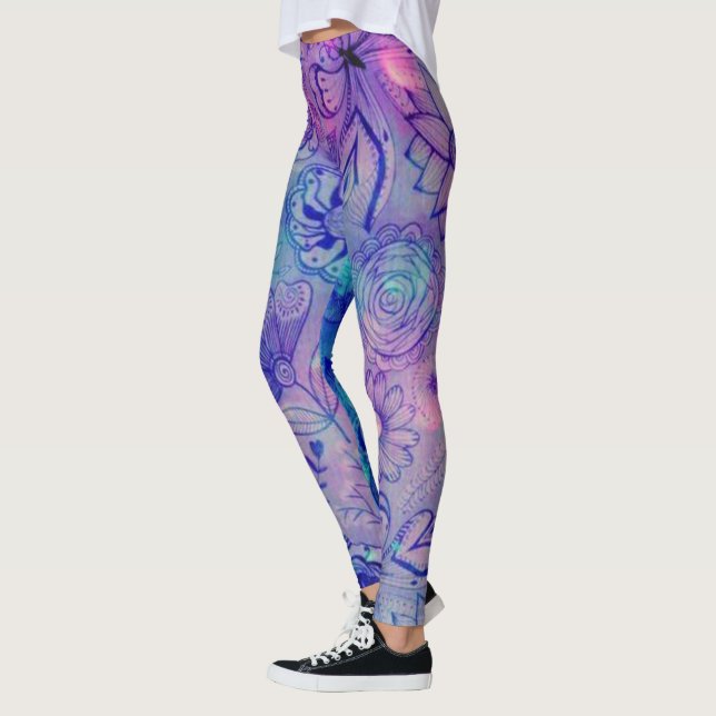 Blommor och fjärilar leggings (Vänster)