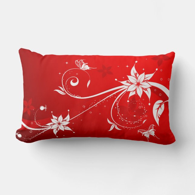 Blommor och fjärilar lumbarkudde (Framsida)