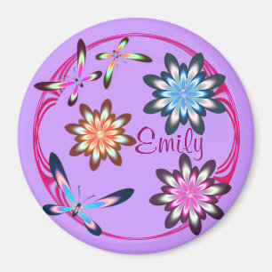 Blommor och fjärilar magnet