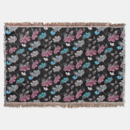 Blommor och fjärilar Mönster Filt