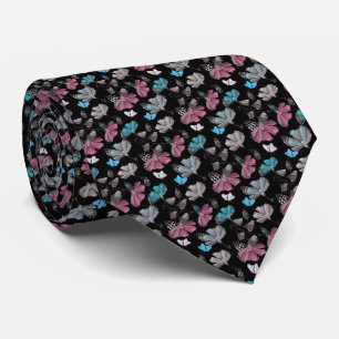Blommor och fjärilar Mönster Slips
