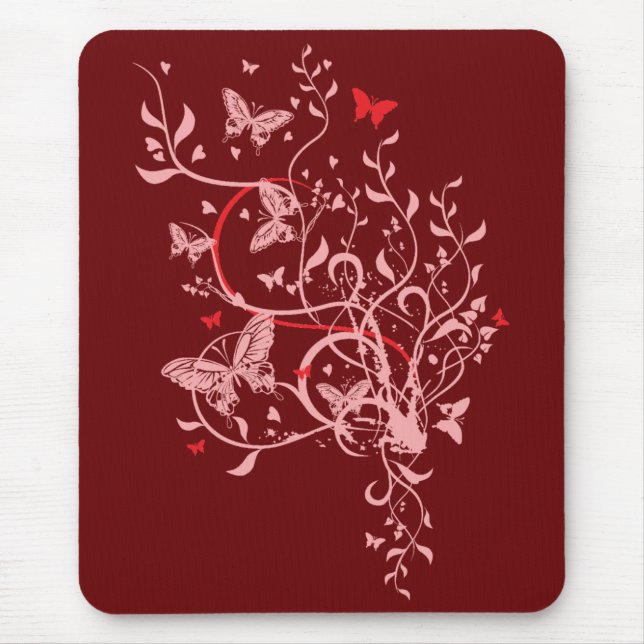 Blommor och fjärilar musmatta (Framsidan)