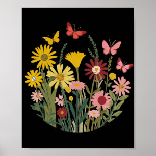 Blommor och fjärilar poster