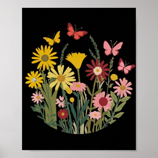 Blommor och fjärilar poster (Framsidan)