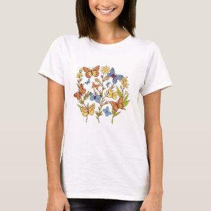 Blommor och fjärilar t shirt