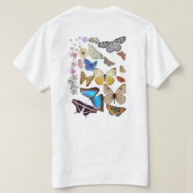 Blommor och fjärilar t shirt (Design baksida)