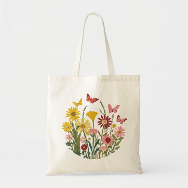 Blommor och fjärilar tygkasse (Framsidan)