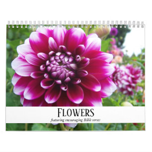 Blommor och främjande av bibelverser kalender