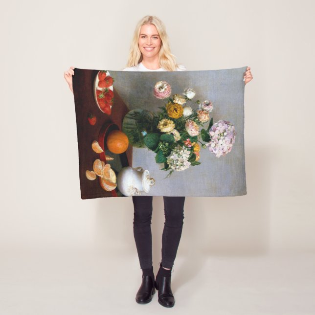 Blommor och frukt, Henri Fantin-Latour Fleecefilt (På plats)