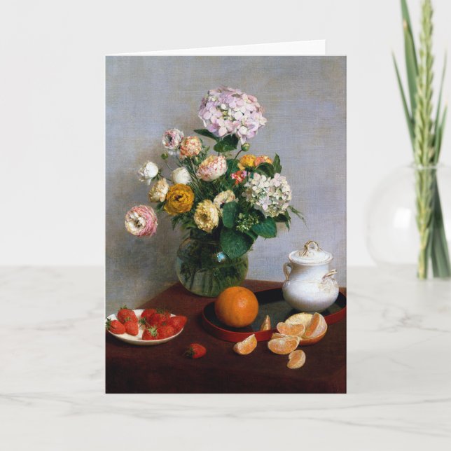 Blommor och frukt, Henri Fantin-Latour Kort (Framsida)