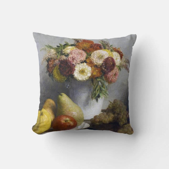 Blommor och frukt, Henri Fantin-Latour Kudde (Framsida)