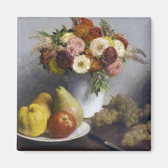 Blommor och frukt, Henri Fantin-Latour Magnet (Framsidan)