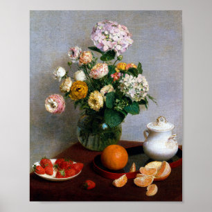 Blommor och frukt, Henri Fantin-Latour Poster