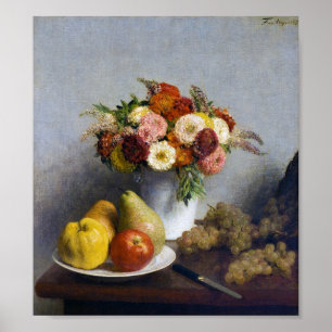 Blommor och frukt, Henri Fantin-Latour Poster