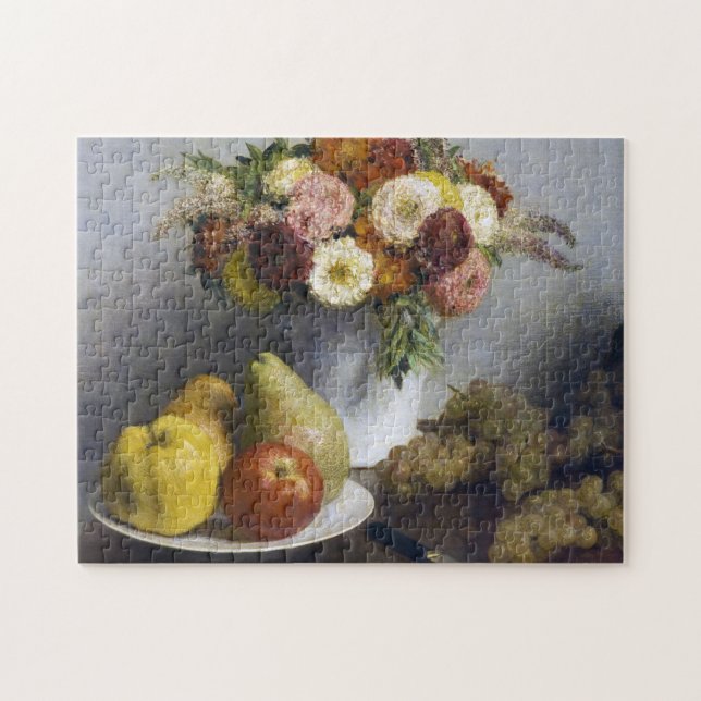 Blommor och frukt, Henri Fantin-Latour Pussel (Horisontell)