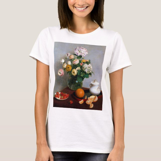 Blommor och frukt, Henri Fantin-Latour T Shirt (Framsida)