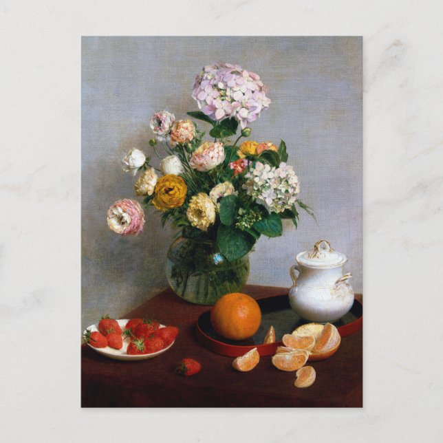 Blommor och frukt, Henri Fantin-Latour Vykort (Framsida)