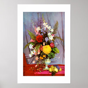 Blommor och frukt poster
