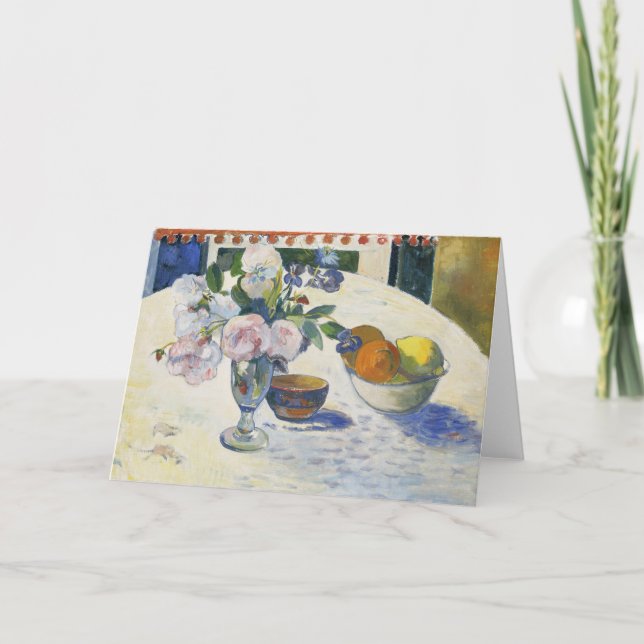 Blommor och fruktBowl | Paul Gauguin Kort (Framsida)
