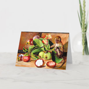 Blommor och frukter av Mangosteen, Singapore Monke Kort