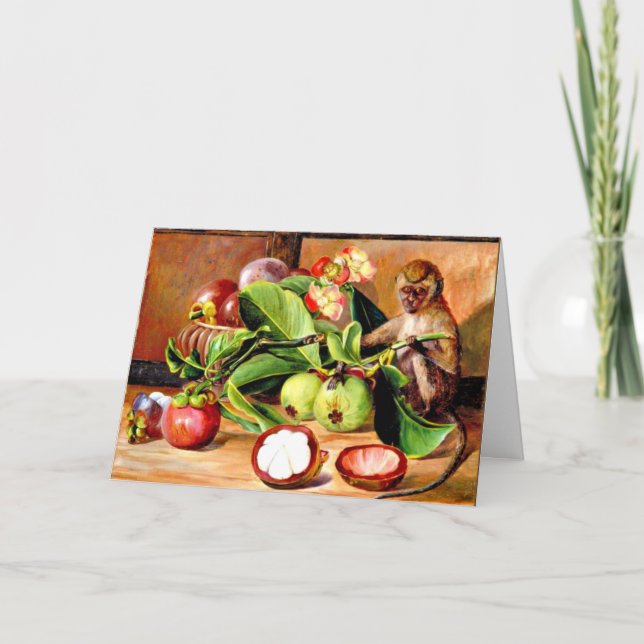 Blommor och frukter av Mangosteen, Singapore Monke Kort (Framsida)