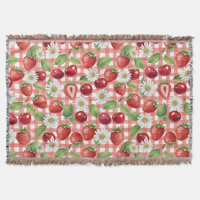 Blommor och frukter filt (Framsidan)