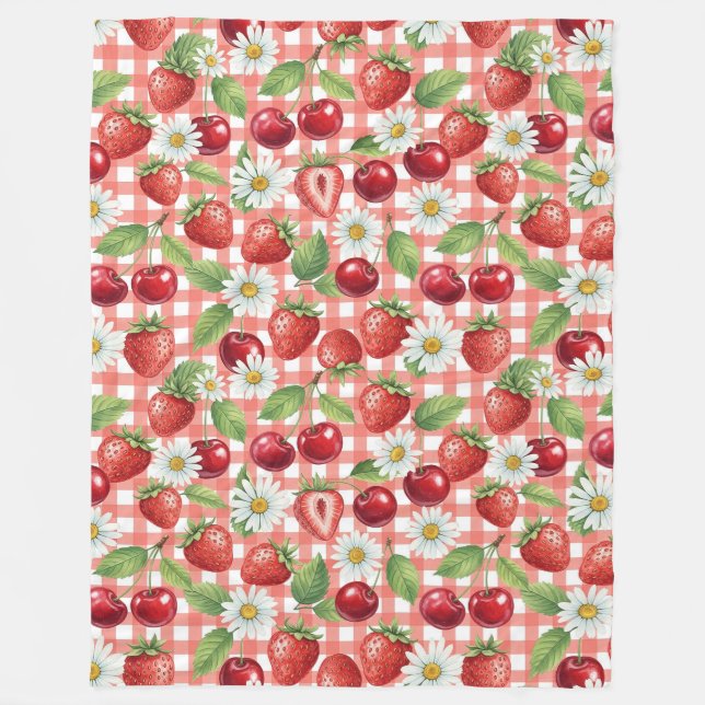 Blommor och frukter fleecefilt (Framsidan)