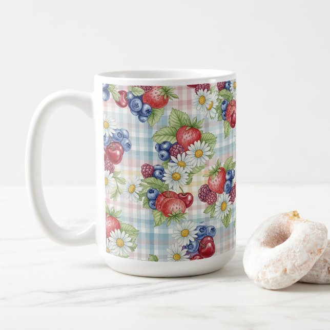 Blommor och frukter kaffemugg (Med munk)