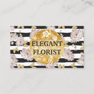 Blommor och Glitter Butterflies RAND Visitkort